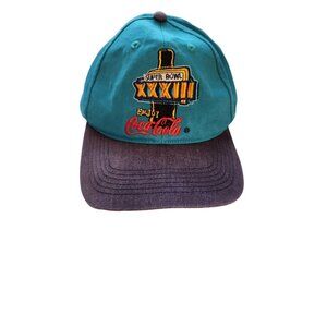Super BOWL XXXIII 33 buckleback Adjustable Hat Cap NFL 1999 Coca Cola